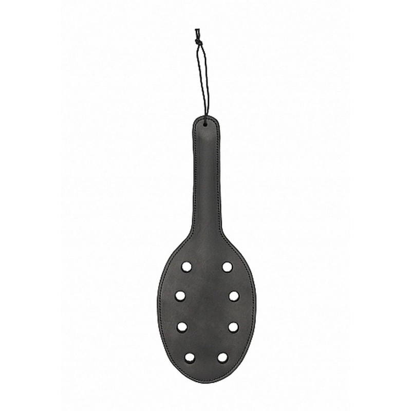 Saddle Leather Paddle With 8 Holes - Black